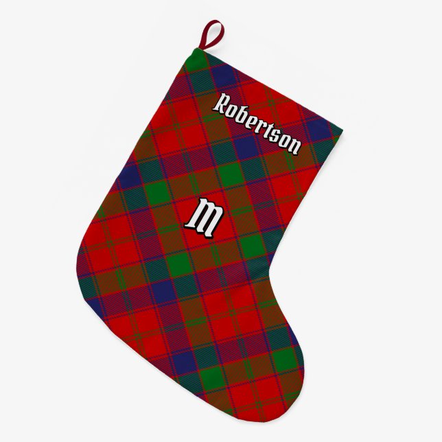 Meia De Natal Grande Clan Robertson Tartan (Frente (Pendurada))