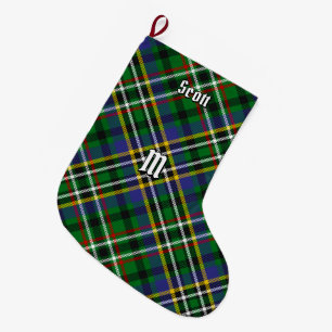 Meia De Natal Grande Clan Scott Green Tartan Christmas Stocks