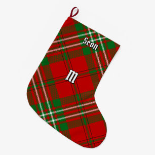 Meia De Natal Grande Clan Scott Red Tartan — Natal Stocks