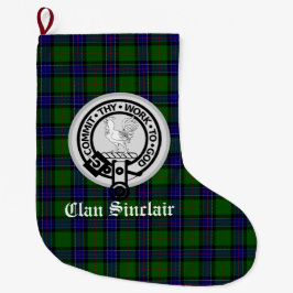 Meia De Natal Grande Clan Sinclair Crest Crachá e Tartan personalizável