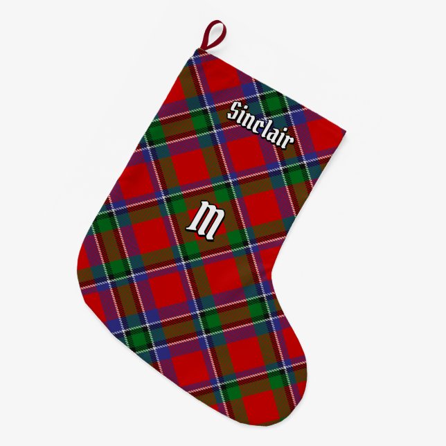 Meia De Natal Grande Clan Sinclair Tartan (Frente (Pendurada))