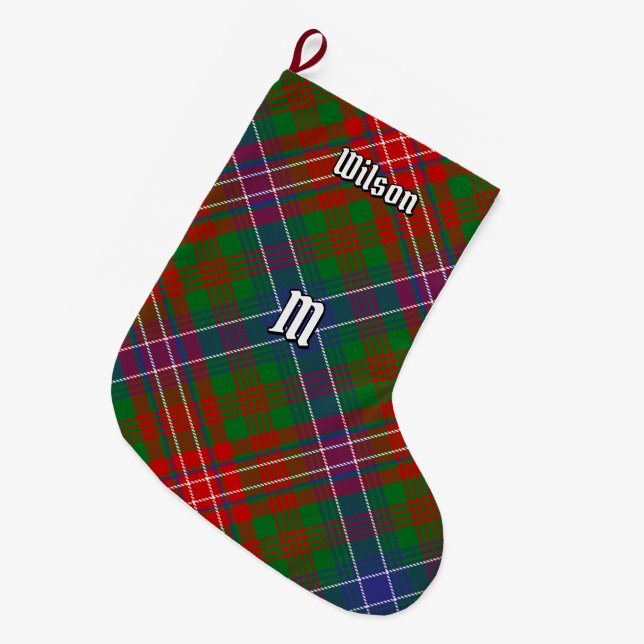 Meia De Natal Grande Clan Wilson Modern Tartan (Frente (Pendurada))