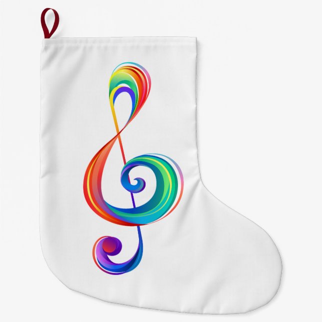 Meia De Natal Grande Clef (trecho de arco-íris) (Frente)