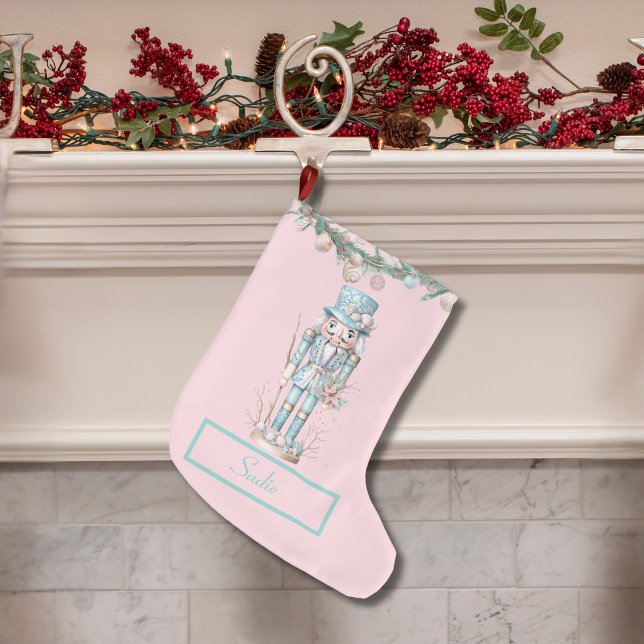 Meia De Natal Grande Coastal Nutcracker (Coastal Nutcracker Large Christmas Stocking)