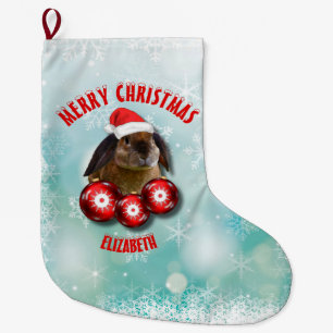 Meia De Natal Grande Coelho bonito engraçado do coelho do Natal no