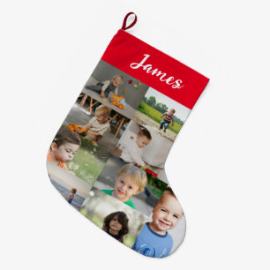 Meia De Natal Grande Colar de Nome e Foto Personalizado para Crianças