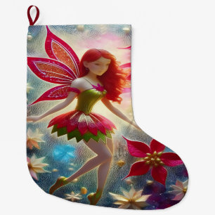 Meia De Natal Grande Coleção de Fadas de Natal - Cabelo Vermelho
