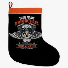 Meia De Natal Grande Compro de Motociclos Personalizados do Crânio Voad