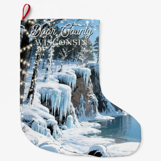 Meia De Natal Grande Condado de Door Wisconsin Inverno Natal 