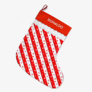 Meia De Natal Grande Corações Bonitos