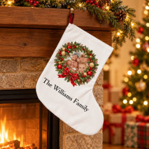 Coroa de Natal com Foto Personalizada da Família