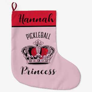 Meia De Natal Grande Coroa princesa-de-picleball rosa