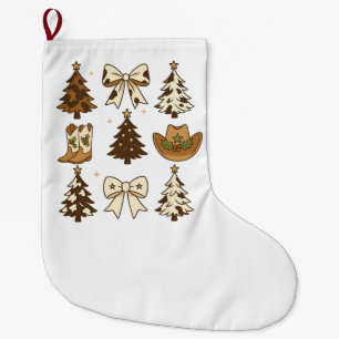 Meia De Natal Grande Cowboy Boots Western Papais noeis Xmas