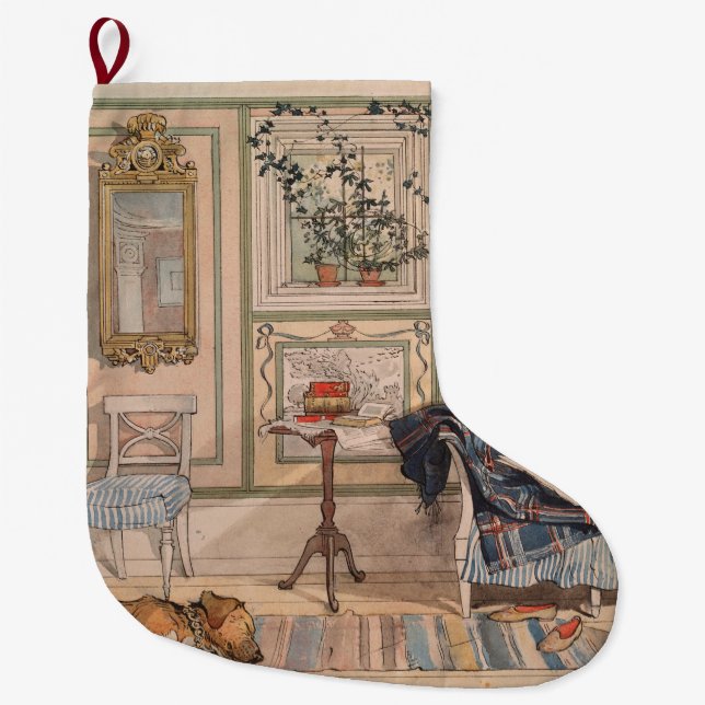 Meia De Natal Grande Cozy Corner (por Carl Larsson) (Frente)