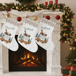 Meia De Natal Grande Cozy Winter White Simple Holiday