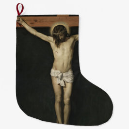 Meia De Natal Grande Cristo Crucificado na Cruz (Fé) (Velazquez)