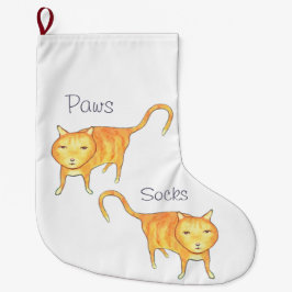 Meia De Natal Grande Cute Apathetic Orange Cat