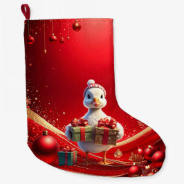 Meia De Natal Grande Cute Duck Christmas Holiday Stocking