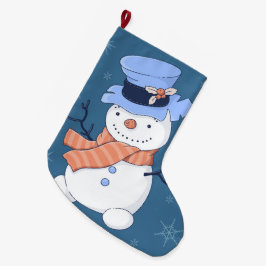 Meia De Natal Grande Cute Snowmen