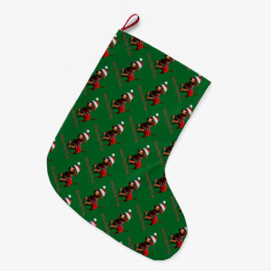 Meia De Natal Grande Dachshund Atravessando a Neve Cachorro Salsicha 