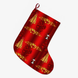 Meia De Natal Grande Decorações de Natal em Vermelho