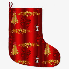 Meia De Natal Grande Decorações de Natal em Vermelho