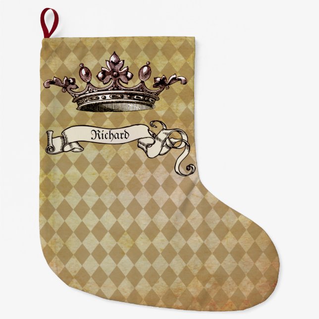 Meia De Natal Grande Decreto Real Personalizado  (Frente)