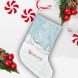 Meia De Natal Grande Deixar Neve Árvore Árvore Neve Flake Paisagem