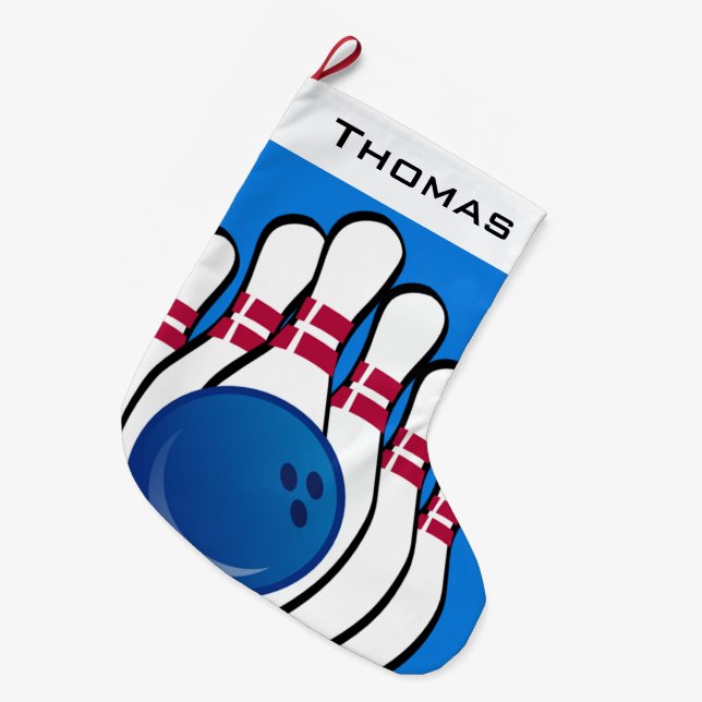 Meia De Natal Grande Design boliche Grande Estoque de Natal da  (Frente (Pendurada))