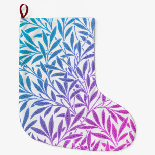 Meia De Natal Grande Design de Combinação de Cor Azul-Chic e Rosa