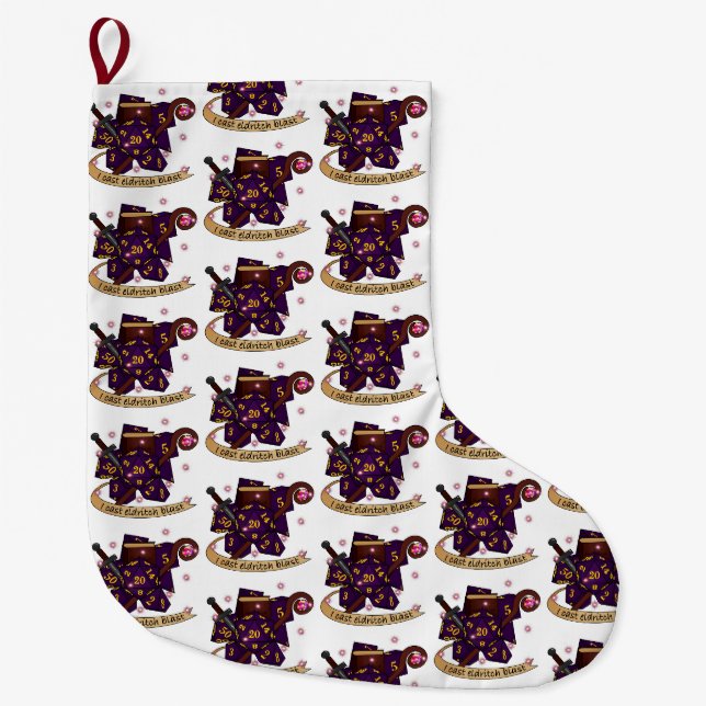 Meia De Natal Grande Design de Dice de Warlock (Frente)