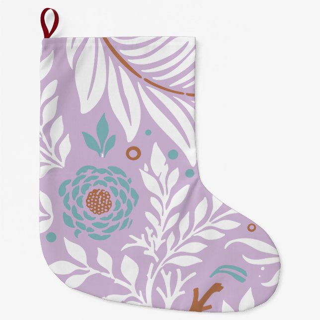 Meia De Natal Grande Design Floral 26 (Frente)