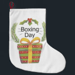 Meia De Natal Grande dia de boxe de natal Holly<br><div class="desc">"dia de boxe de natal holly",  "dia de boxe de natal",  "dia de boxe de Natal",  "natal alegre",  natal,  "feriados felizes",  Holly,  "dia de boxe",  "presente de boxe"</div>
