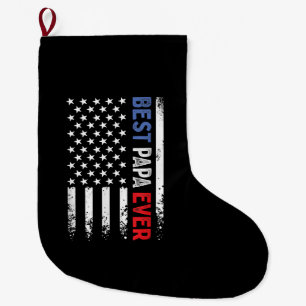 Meia De Natal Grande Dia de os pais Best Papa Ever com bandeira america