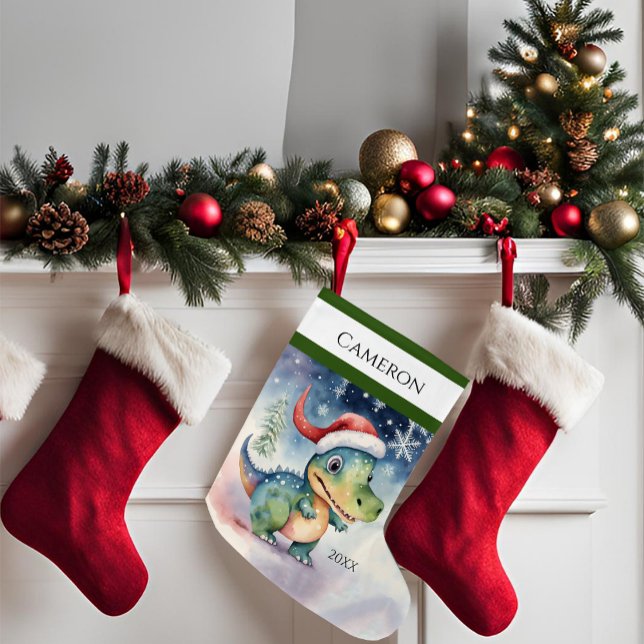 Meia De Natal Grande Dinossauro Xmas bobo (Criador carregado)