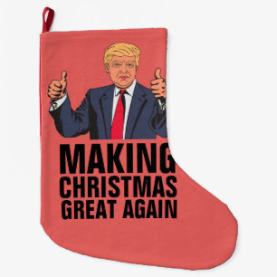 Meia De Natal Grande DONALD TRUMP CHRISTMAS STOCKS, Engraçado