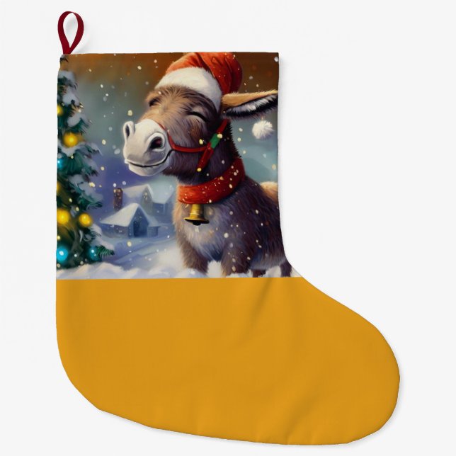 Meia De Natal Grande Donkey Natal 1 (Frente)