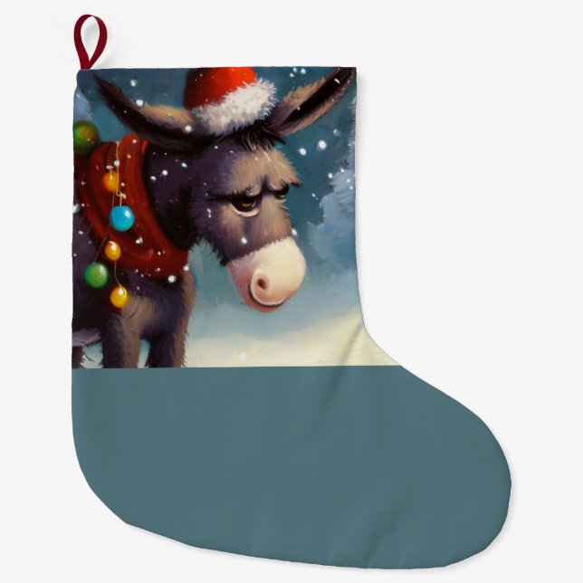Meia De Natal Grande Donkey Natal 2 (Frente)