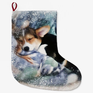Meia De Natal Grande Dormir Galsh Corgi