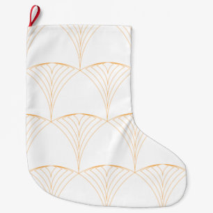 Meia De Natal Grande Dourado, elegante e simples padrão tradicional lux