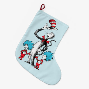 Meia De Natal Grande Dr. Seuss   Gato no Chapéu, Coisa Um e Coisa Dois