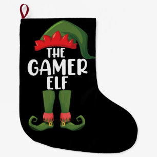 Meia De Natal Grande Duende Gamer Correspondência Familiar Natal Gamer