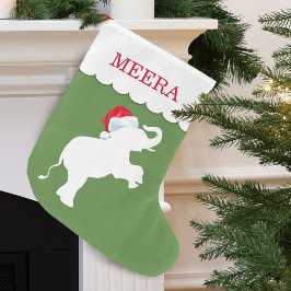 Meia De Natal Grande Elefante de Natal Personalizado