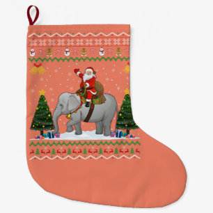 Meia De Natal Grande Elefante Ugly Xmas Papais noeis De Presente Andand