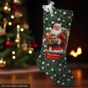 Meia De Natal Grande Encantadora Papais noeis Vintage que estão ficando