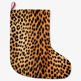 Meia De Natal Grande Energia de Leopardo Selvagem – Moda Ousada com Est