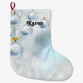 Meia De Natal Grande enfeites de natal e flocos de neve estoque de nata