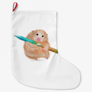 Meia De Natal Grande Engraçado Hamster de Natal em estoque por ORDesin