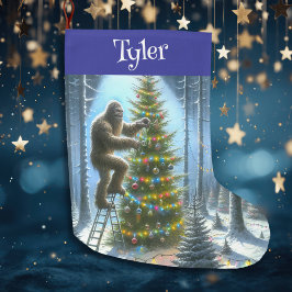 Meia De Natal Grande Engraçado Sasquatch de Natal Personalizado