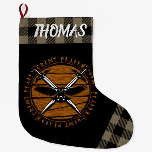 Meia De Natal Grande Espadas Cruzadas de Viking Personalizadas Executad